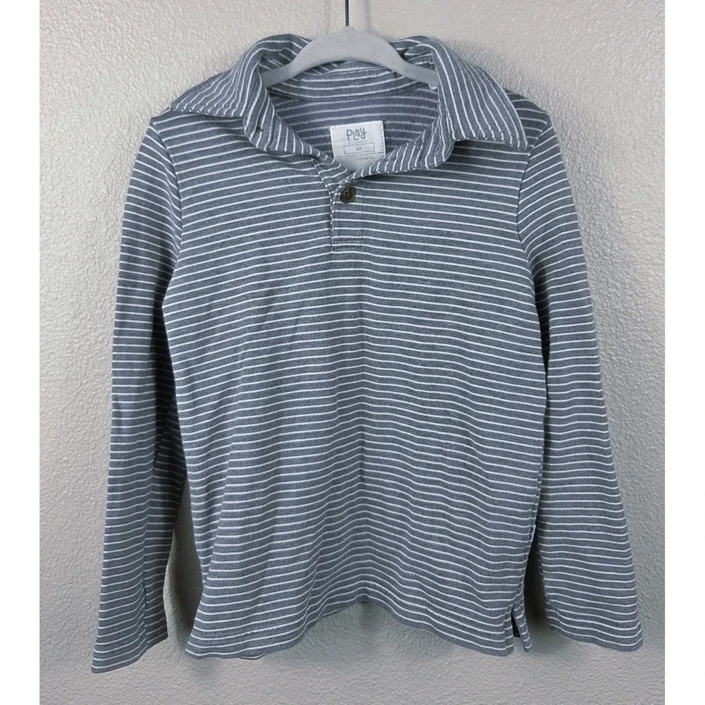 Hanna Andersson Dog Print Tee + Little Sleepies Play‎ Bamboo Striped Top 4T...